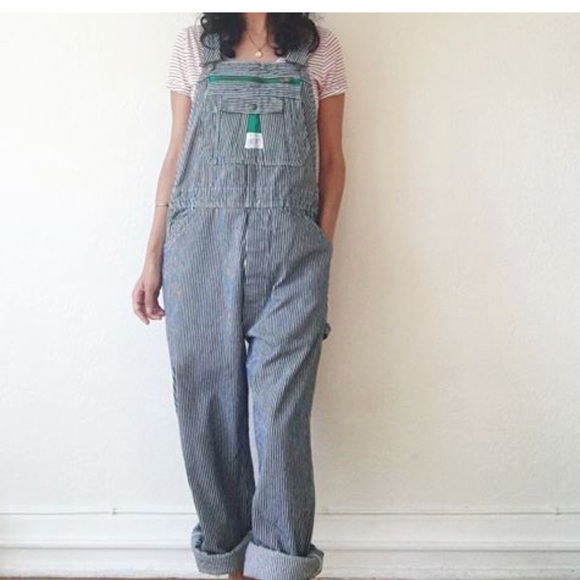 liberty striped overalls